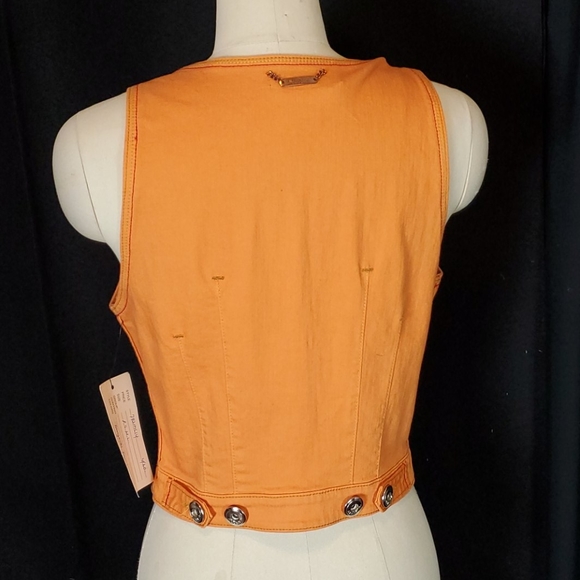 Allen B by Allen Schwartz tangerine vest, M/L - Picture 9 of 11